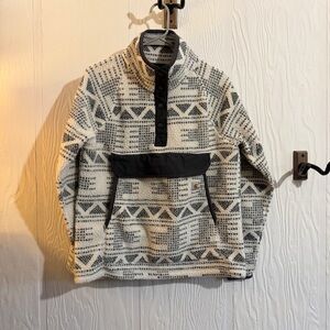 Carhartt Gray and Cream Patterned Women's Top